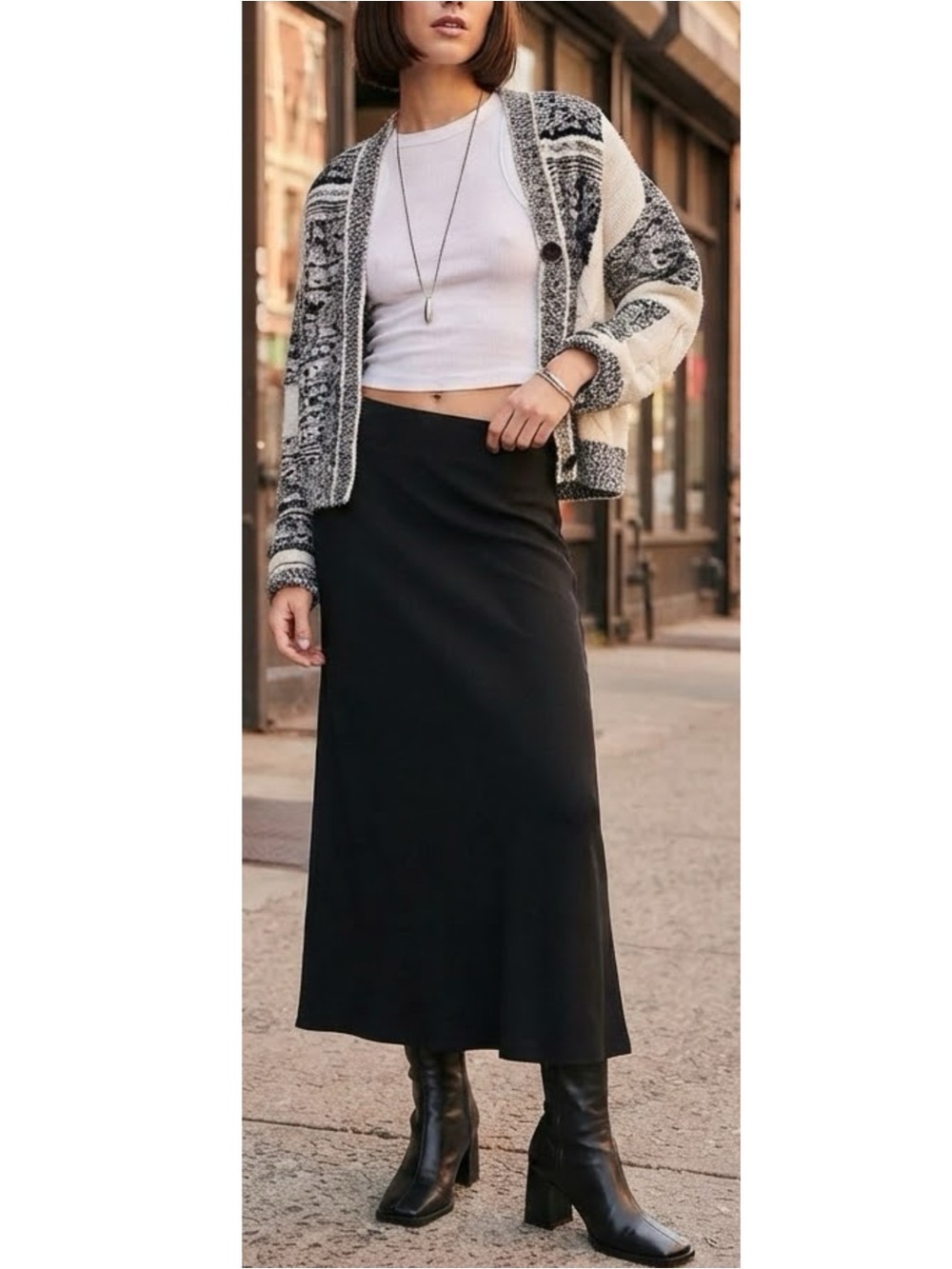 Madewell 90s Style Merino Wool Blend Maxi Skirt Women’s XS Pull On Ribbed Black